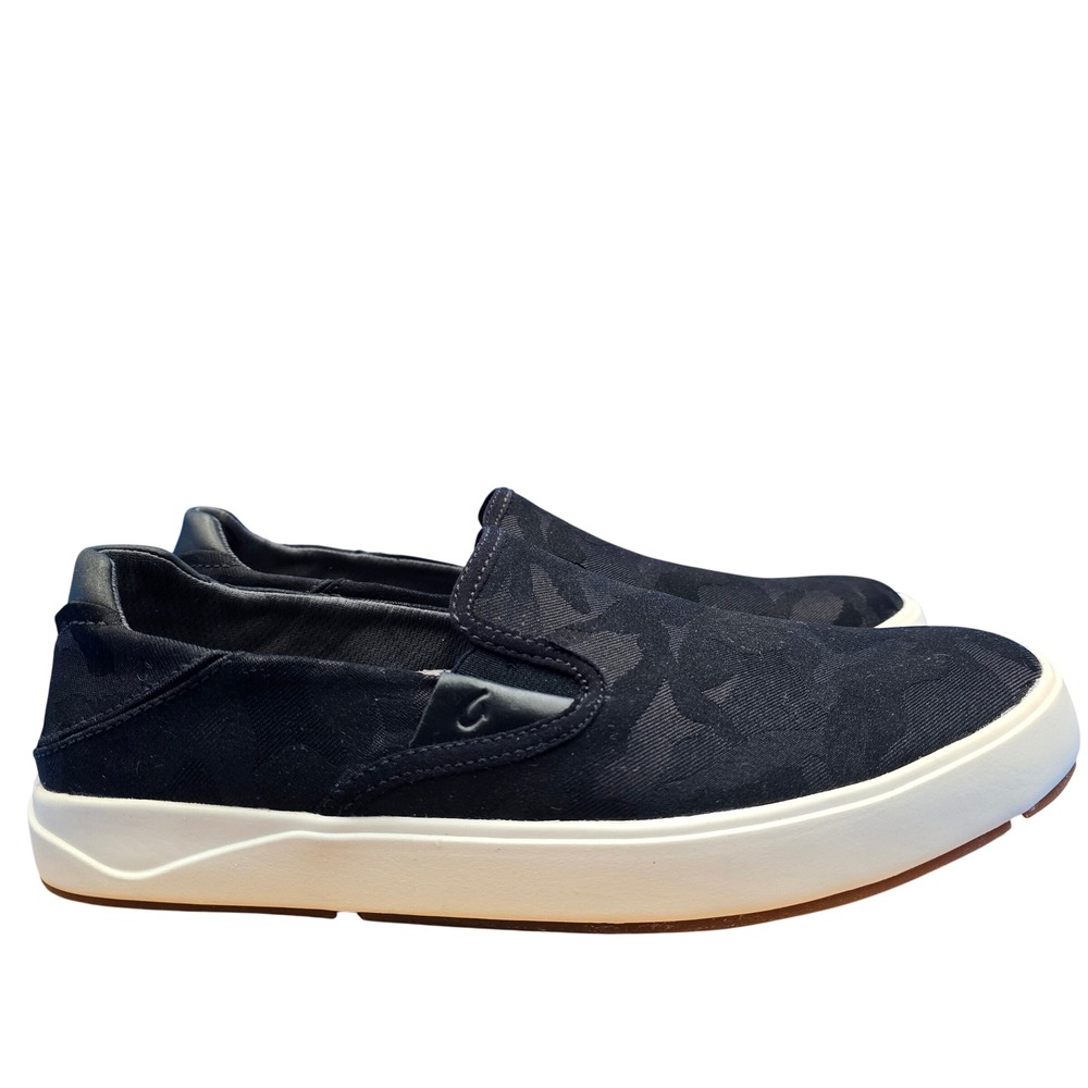 OluKai Lae'ahi Pa'i Men's Size 9 Black Camo Slip-On Sneakers 10444-LRKE NWOB New